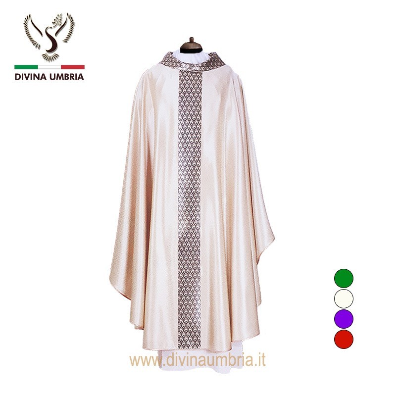 White chasuble out of satin silk