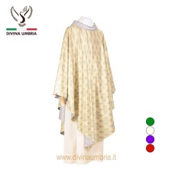 White chasuble in pure silk fabric