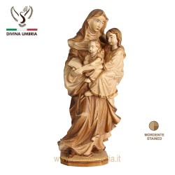 Statua in legno di Sant'Anna e Maria bambina con Gesù
