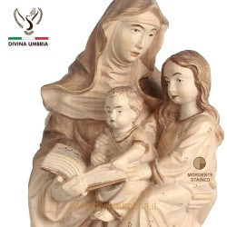 Statua in legno di Sant'Anna e Maria bambina con Gesù