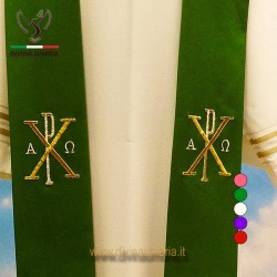 Embroidered Chi Rho Overlay Stole