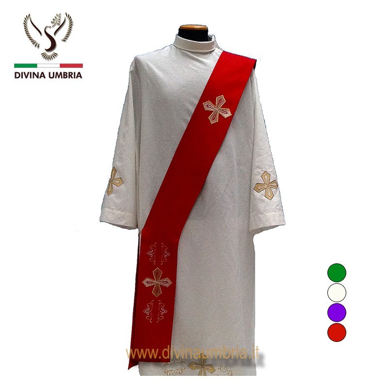 Gold embroidered Cross Deacon stole