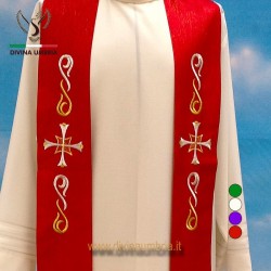 Embroidered Stole with Crosses in gold thread