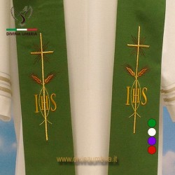Embroidered IHS, Cross and ear of wheat