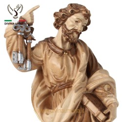 Statue of Saint Peter holding the Keys of Heaven and the Lex Domini