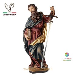 Statua di San Paolo in legno scolpito a mano