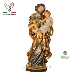 Statua di San Giuseppe in legno scolpito a mano