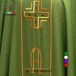 Dalmatica verde ricamo Croce e Alfa-Omega