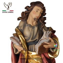 Statua San Giovanni Apostolo in legno scolpito e colorato a mano