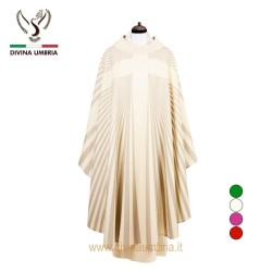 White chasuble out of silk fabric