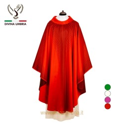 Red chasuble made of silk fabric