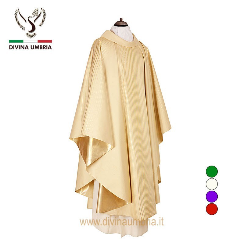 White chasuble made of silk fabric