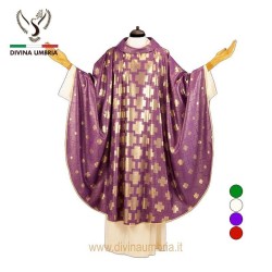 Contemporary chasuble out of wool/lurex fabric