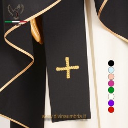 Black chasuble-stole out of pure wool fabric