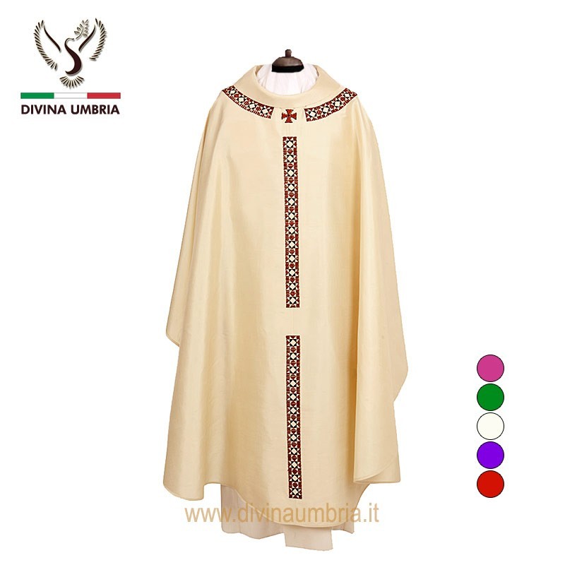 White chasuble made of pure silk
