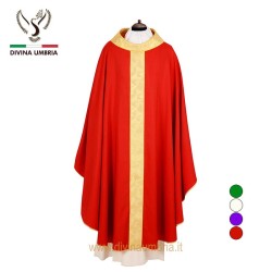 Red chasuble out of satin silk