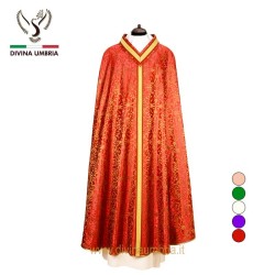Red chasuble made of silk blend damask fabric