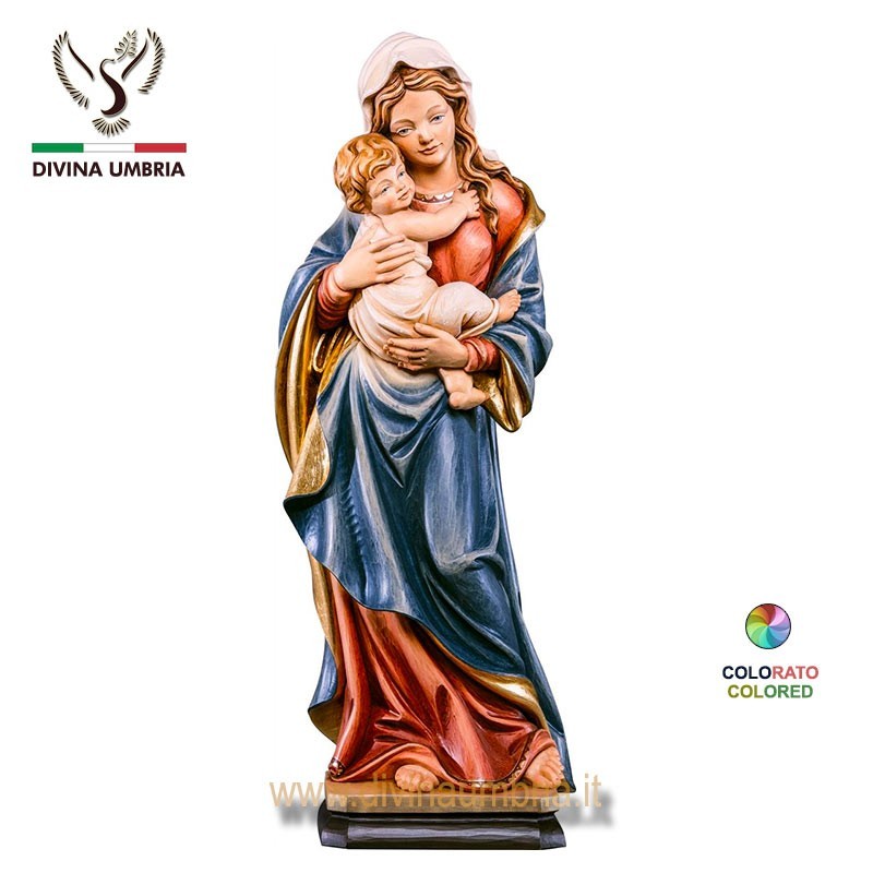 Sculpture made of wood colored - Madonna of the Child