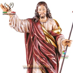 Dettaglio statua Cristo risorto in legno
