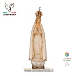 Statua in legno della Madonna di Fatima con corona