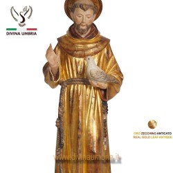 Statua San Francesco legno foglia d'oro