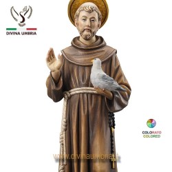 Statua San Francesco in legno scolpito a mano