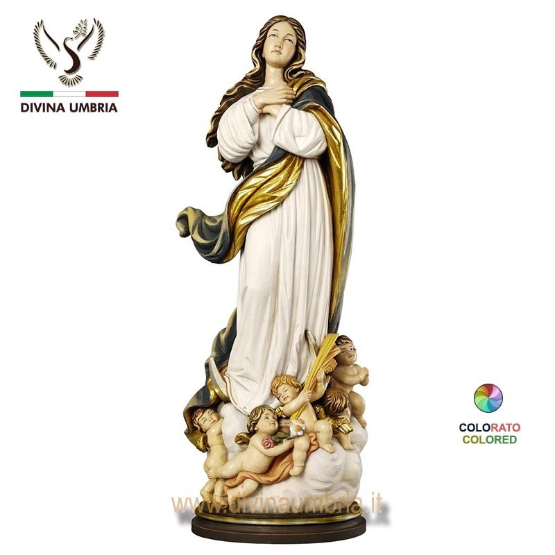 Statua in legno Immacolata Concezione della Beata Vergine Maria
