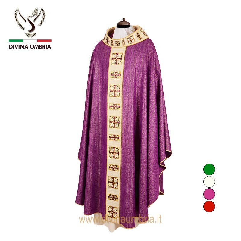 Purple chasuble with embroidery