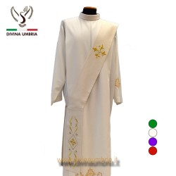 Embroidered Deacon Stole | White