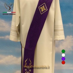 Embroidered Deacon Stole | Purple